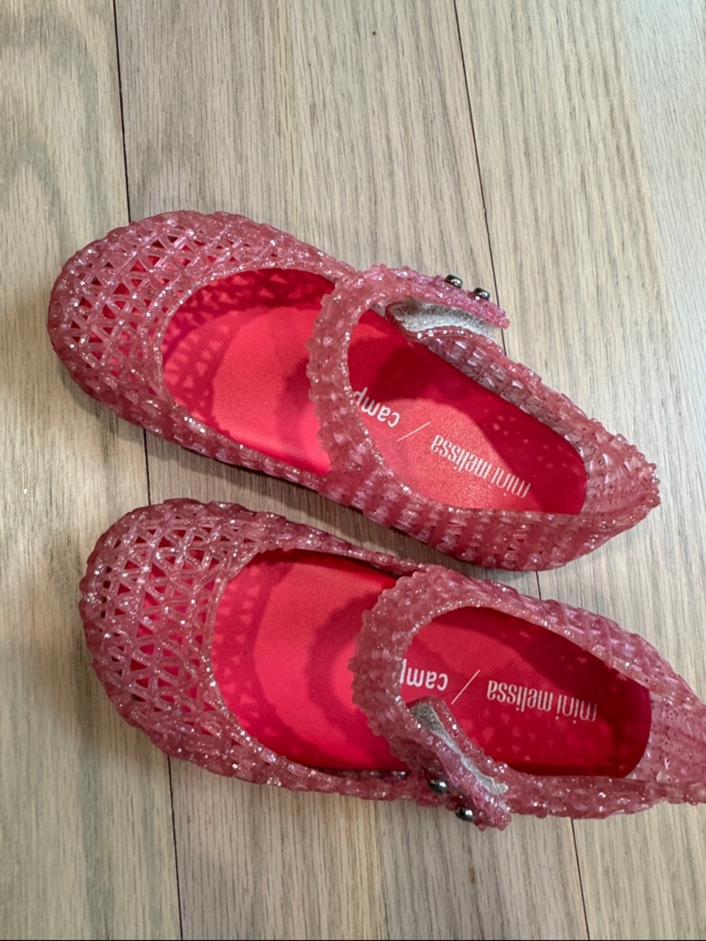 Mini Melissa Glitter Pink Jelly Mary Jane Girls' Sandals - Size Toddler 9